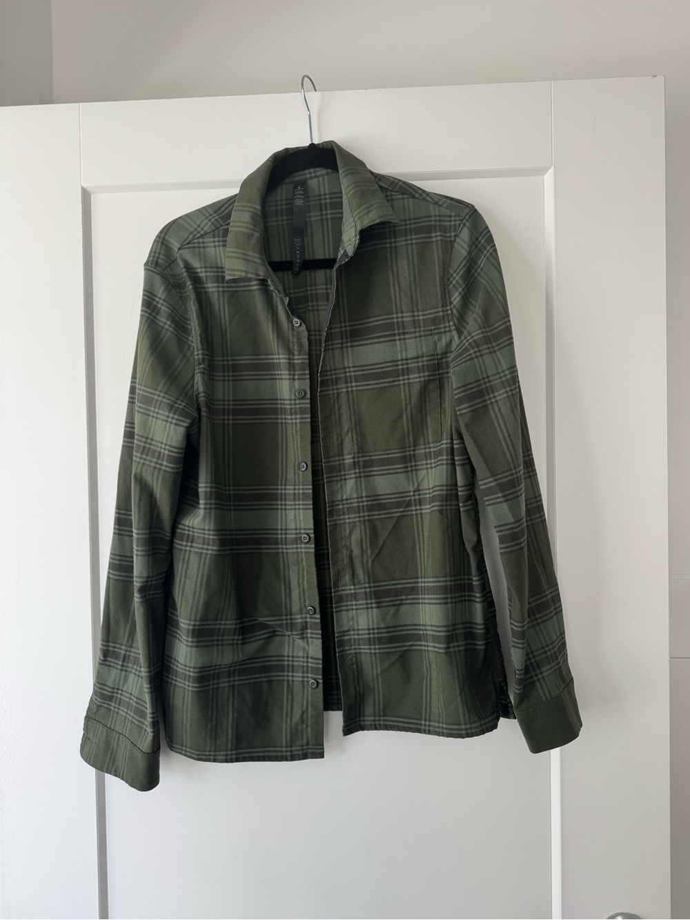 Lulu Lemon Green Plaid Button-Up Shirt